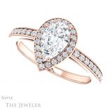 14k Rose Gold Pear Cut Engagement Ring Setting #GTJ936-pear-r 5 14k Rose Gold Pear Cut Engagement Ring Setting #GTJ936-pear-r