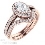 14k Rose Gold Pear Cut Engagement Ring Setting #GTJ936-pear-r 6 14k Rose Gold Pear Cut Engagement Ring Setting #GTJ936-pear-r