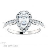 Pear Shaped Forever Brilliant Moissanite Engagement Ring #GTJ936-pear-fb-w