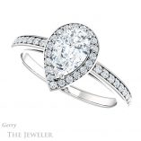 Pear Shaped Forever Brilliant Moissanite Engagement Ring #GTJ936-pear-fb-w