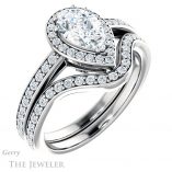 Pear Shaped Forever Brilliant Moissanite Engagement Ring #GTJ936-pear-fb-w