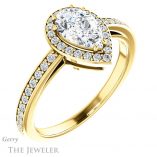 Pear Shaped Forever Brilliant Moissanite Engagement Ring #GTJ936-pear-fb-y
