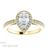 Pear Shaped Forever Brilliant Moissanite Engagement Ring #GTJ936-pear-fb-y