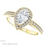Pear Shaped Forever Brilliant Moissanite Engagement Ring #GTJ936-pear-fb-y