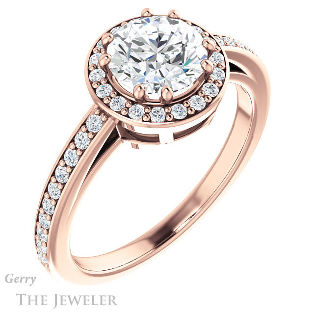 Round Cut Forever One Moissanite Engagement Ring #GTJ936-round-fo-r 4 Round Cut Forever One Moissanite Engagement Ring #GTJ936-round-fo-r