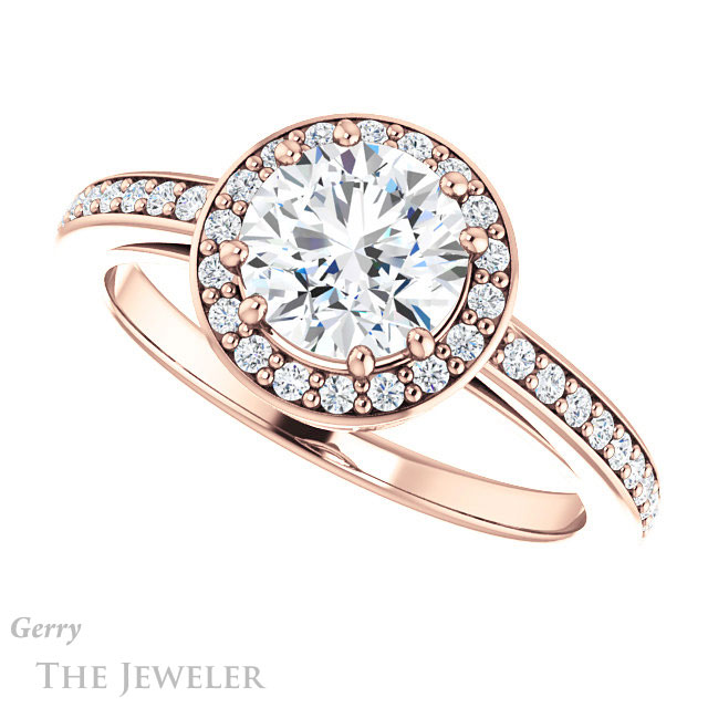 Round Cut Forever One Moissanite Engagement Ring #GTJ936-round-fo-r 5 Round Cut Forever One Moissanite Engagement Ring #GTJ936-round-fo-r