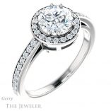 Round Cut Forever One Moissanite Engagement Ring #GTJ936-round-fo-w