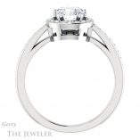Round Cut Forever One Moissanite Engagement Ring #GTJ936-round-fo-w