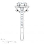 Round Cut Forever One Moissanite Engagement Ring #GTJ936-round-fo-w