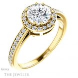 Round Cut Forever One Moissanite Engagement Ring #GTJ936-round-fo-y