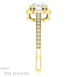 Round Cut Forever One Moissanite Engagement Ring #GTJ936-round-fo-y