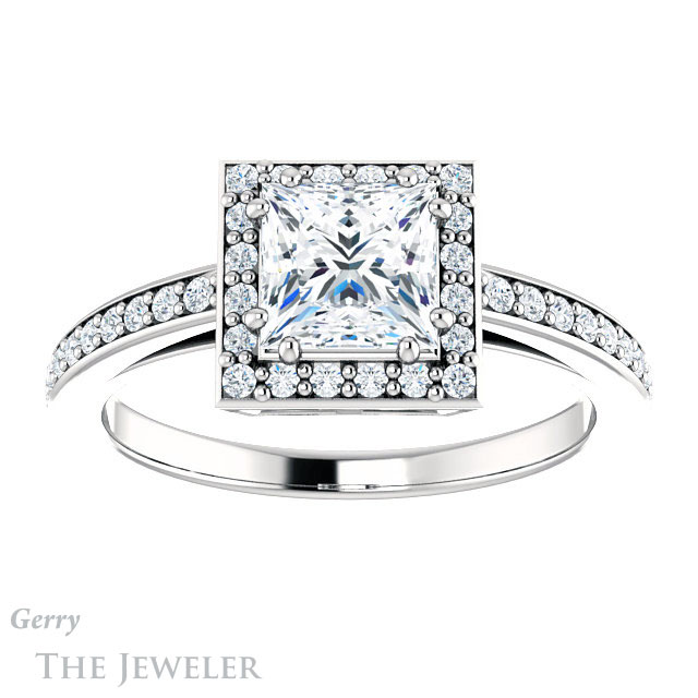 Princess Cut Forever One Moissanite Engagement Ring #GTJ936-square-fo-w