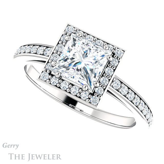 Princess Cut Forever One Moissanite Engagement Ring #GTJ936-square-fo-w