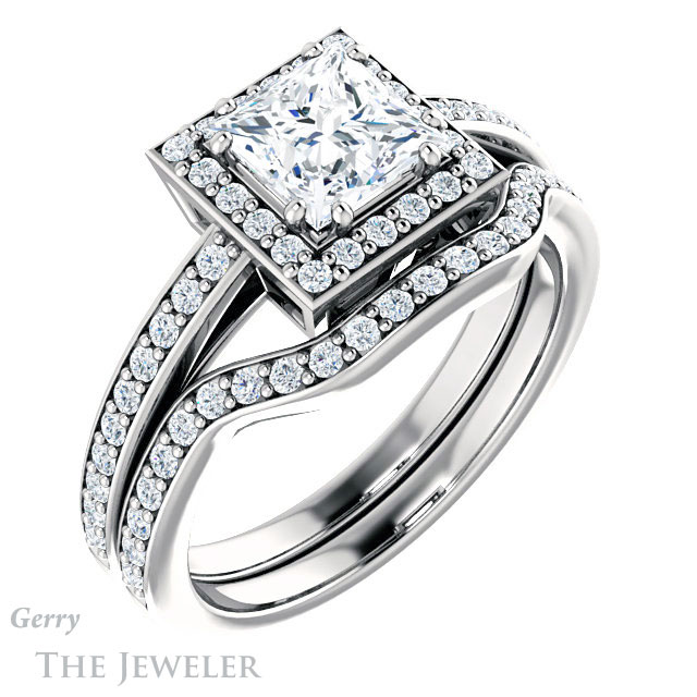 Princess Cut Forever One Moissanite Engagement Ring #GTJ936-square-fo-w
