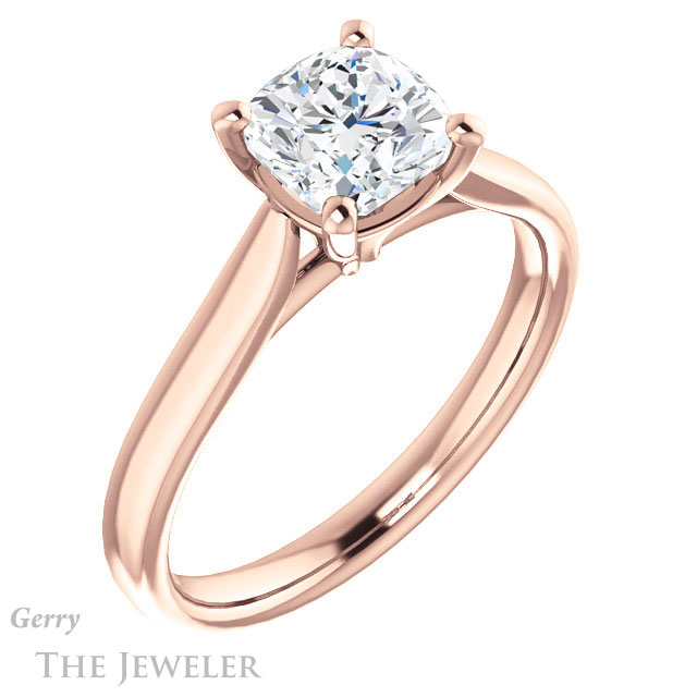 Cushion Cut Forever One Moissanite Engagement Ring #GTJ937-cushion-fo-r 4 Cushion Cut Forever One Moissanite Engagement Ring #GTJ937-cushion-fo-r