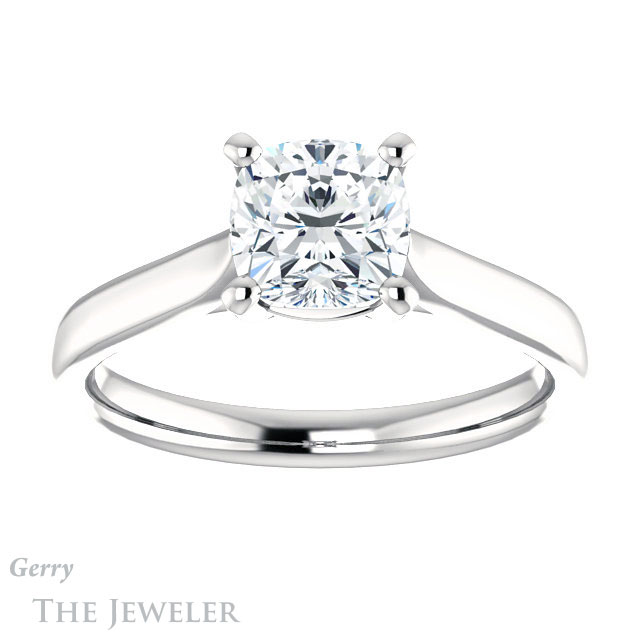 Cushion Cut Forever One Moissanite Engagement Ring #GTJ937-cushion-fo-w