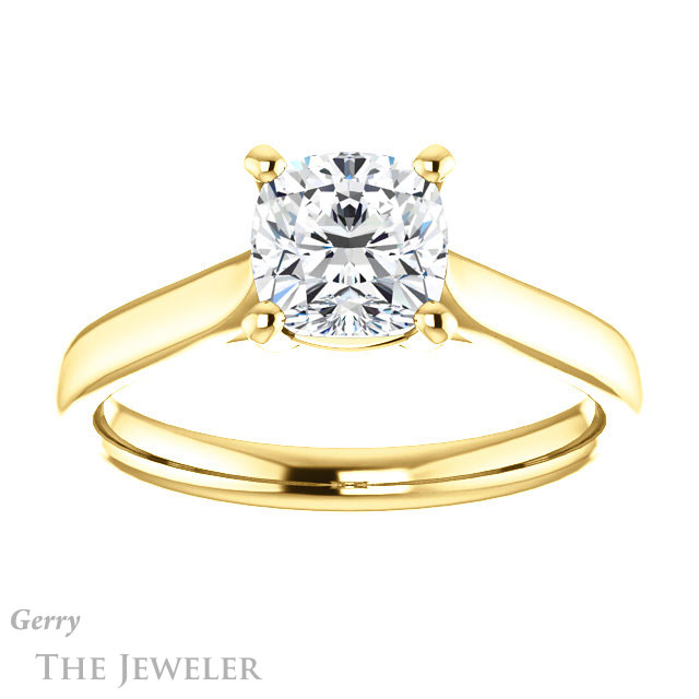 Cushion Cut Forever One Moissanite Engagement Ring #GTJ937-cushion-fo-y 1 Cushion Cut Forever One Moissanite Engagement Ring #GTJ937-cushion-fo-y