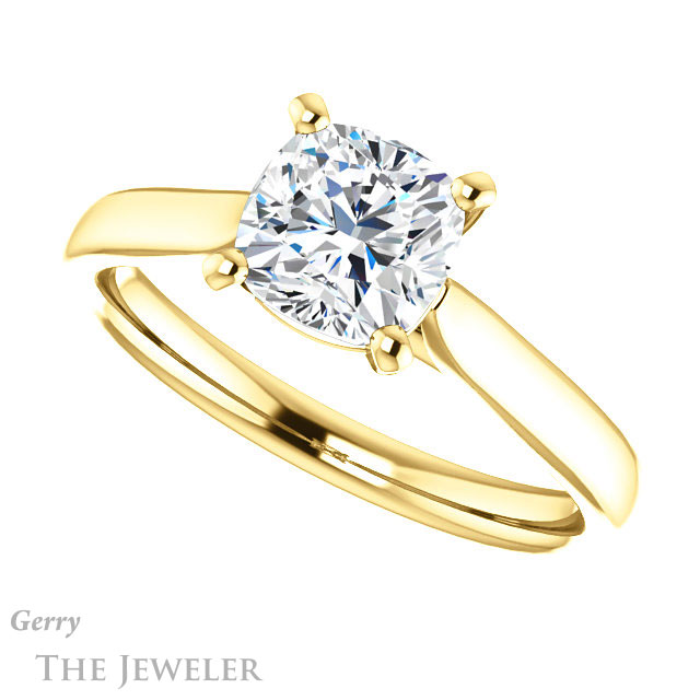Cushion Cut Forever One Moissanite Engagement Ring #GTJ937-cushion-fo-y 5 Cushion Cut Forever One Moissanite Engagement Ring #GTJ937-cushion-fo-y