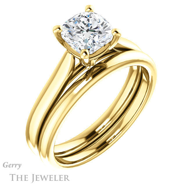 Cushion Cut Forever One Moissanite Engagement Ring #GTJ937-cushion-fo-y 6 Cushion Cut Forever One Moissanite Engagement Ring #GTJ937-cushion-fo-y