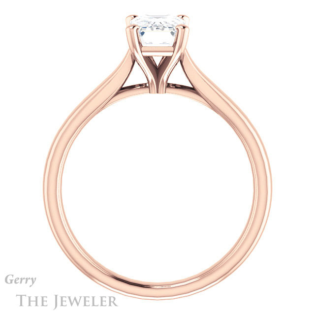 Emerald Cut Forever Brilliant Moissanite Engagement Ring #GTJ937-emerald-fb-r