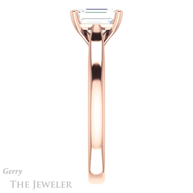 Emerald Cut Forever Brilliant Moissanite Engagement Ring #GTJ937-emerald-fb-r