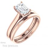 Emerald Cut Forever Brilliant Moissanite Engagement Ring #GTJ937-emerald-fb-r