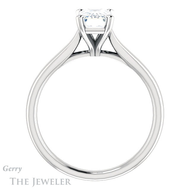 Emerald Cut Forever Brilliant Moissanite Engagement Ring #GTJ937-emerald-fb-w