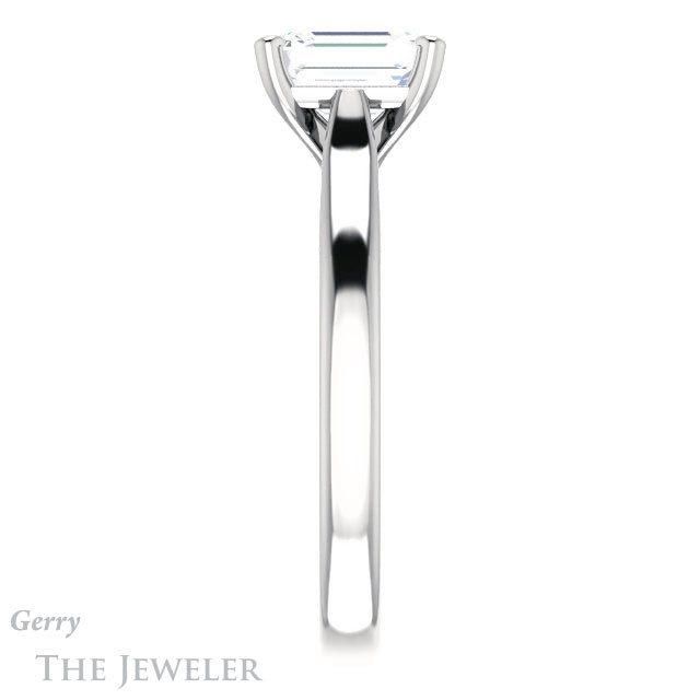 Emerald Cut Forever Brilliant Moissanite Engagement Ring #GTJ937-emerald-fb-w
