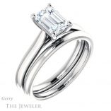 Emerald Cut Forever Brilliant Moissanite Engagement Ring #GTJ937-emerald-fb-w