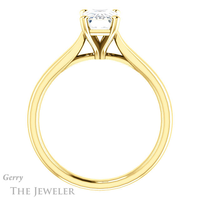 Emerald Cut Forever Brilliant Moissanite Engagement Ring #GTJ937-emerald-fb-y