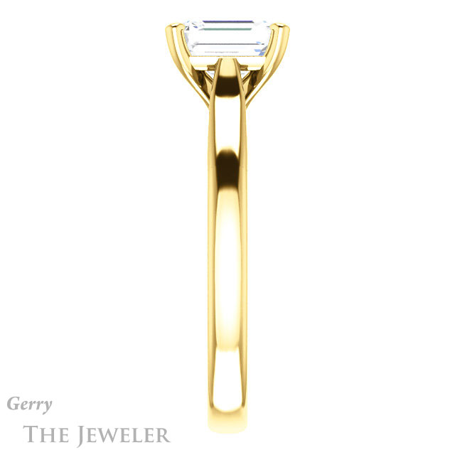 Emerald Cut Forever Brilliant Moissanite Engagement Ring #GTJ937-emerald-fb-y