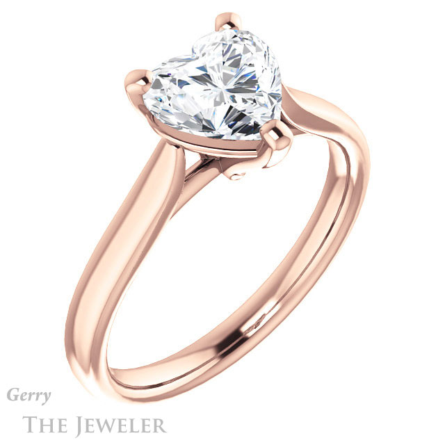 Heart Shaped Forever Brilliant Moissanite Engagement Ring #GTJ937-heart-fb-r