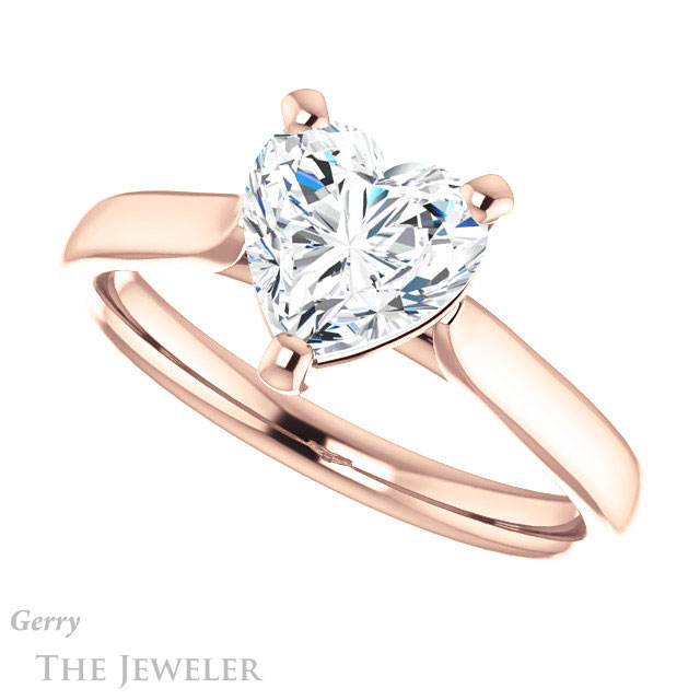 Heart Shaped Forever Brilliant Moissanite Engagement Ring #GTJ937-heart-fb-r