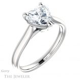 Heart Shaped Forever One Moissanite Engagement Ring #GTJ937-heart-fb-w 4 Heart Shaped Forever Brilliant Moissanite Engagement Ring #GTJ937-heart-fb-w