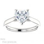Heart Shaped Forever One Moissanite Engagement Ring #GTJ937-heart-fb-w 1 Heart Shaped Forever Brilliant Moissanite Engagement Ring #GTJ937-heart-fb-w