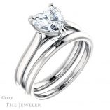 Heart Shaped Forever One Moissanite Engagement Ring #GTJ937-heart-fb-w 6 Heart Shaped Forever Brilliant Moissanite Engagement Ring #GTJ937-heart-fb-w