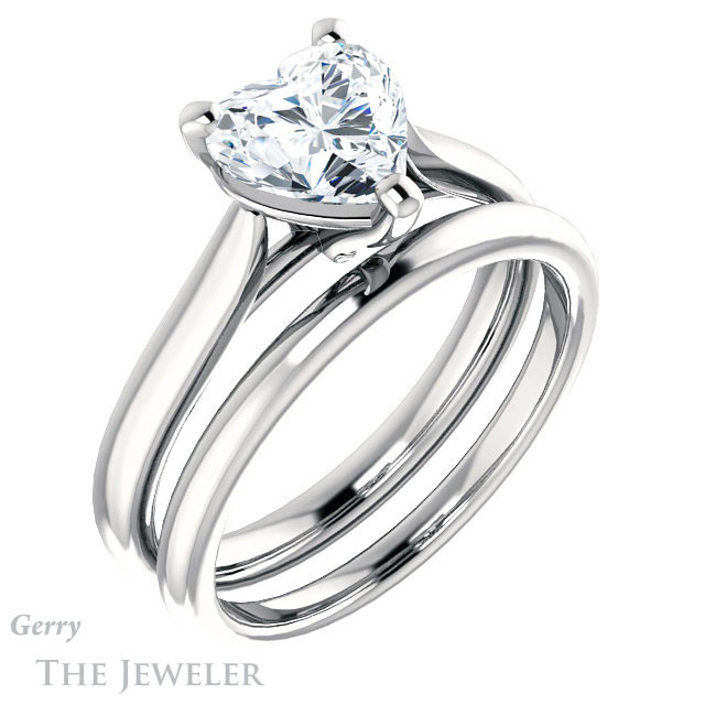Heart Shaped Forever One Moissanite Engagement Ring #GTJ937-heart-fb-w 6 Heart Shaped Forever Brilliant Moissanite Engagement Ring #GTJ937-heart-fb-w