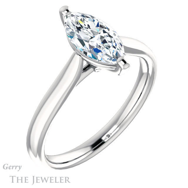Marquise Cut Forever One Moissanite Engagement Ring #GTJ937-marquise-fb-w 4 Marquise Cut Forever Brilliant Moissanite Engagement Ring #GTJ937-marquise-fb-w