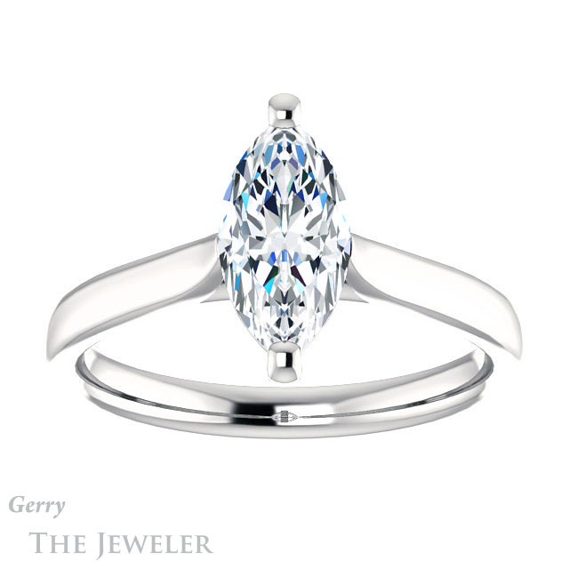 Marquise Cut Forever Brilliant Moissanite Engagement Ring #GTJ937-marquise-fb-w