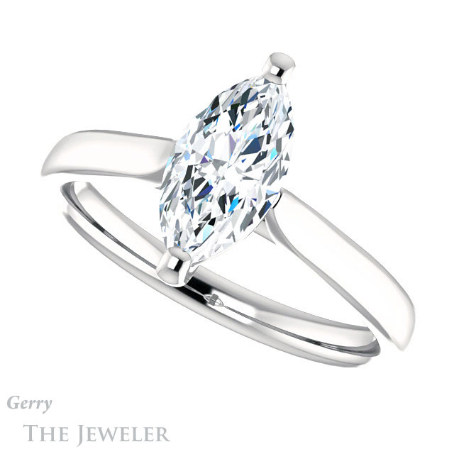 Marquise Cut Forever One Moissanite Engagement Ring #GTJ937-marquise-fb-w 5 Marquise Cut Forever Brilliant Moissanite Engagement Ring #GTJ937-marquise-fb-w