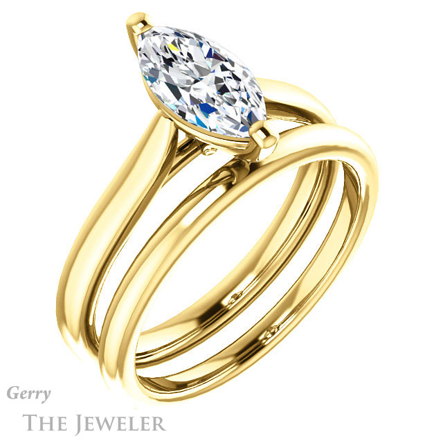 Marquise Cut Forever One Moissanite Engagement Ring #GTJ937-marquise-fb-y 6 Marquise Cut Forever Brilliant Moissanite Engagement Ring #GTJ937-marquise-fb-y