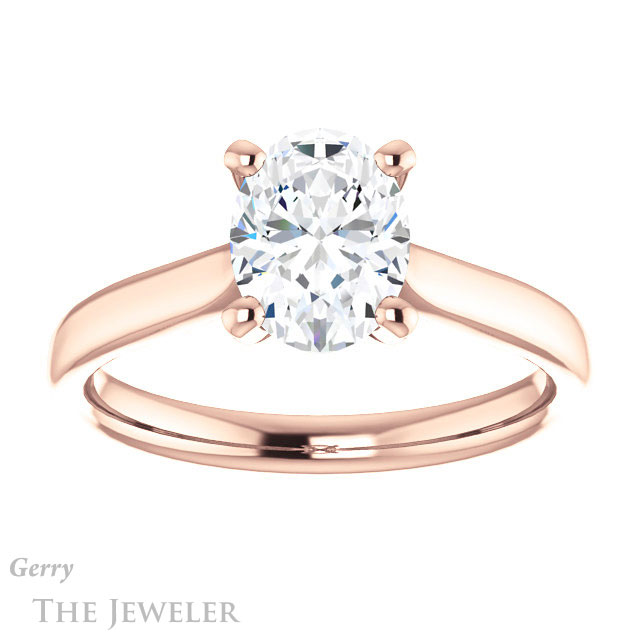 Oval Shaped Forever One Moissanite Engagement Ring #GTJ937-oval-fo-r