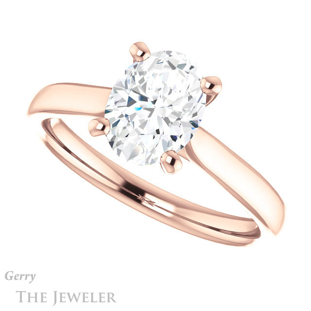 Oval Shaped Forever One Moissanite Engagement Ring #GTJ937-oval-fo-r