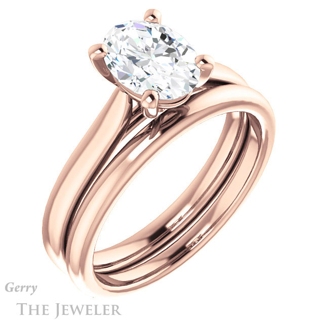 Oval Shaped Forever One Moissanite Engagement Ring #GTJ937-oval-fo-r