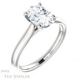 Oval Shaped Forever One Moissanite Engagement Ring #GTJ937-oval-fo-w