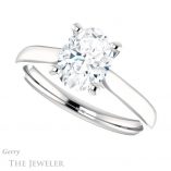 Oval Shaped Forever One Moissanite Engagement Ring #GTJ937-oval-fo-w