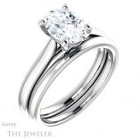 Oval Shaped Forever One Moissanite Engagement Ring #GTJ937-oval-fo-w