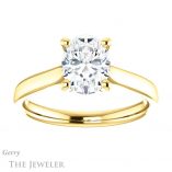 Oval Shaped Forever One Moissanite Engagement Ring #GTJ937-oval-fo-y