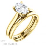 Oval Shaped Forever One Moissanite Engagement Ring #GTJ937-oval-fo-y