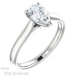 Pear Shaped Forever One Moissanite Engagement Ring #GTJ937-pear-fb-w 4 Pear Shaped Forever Brilliant Moissanite Engagement Ring #GTJ937-pear-fb-w